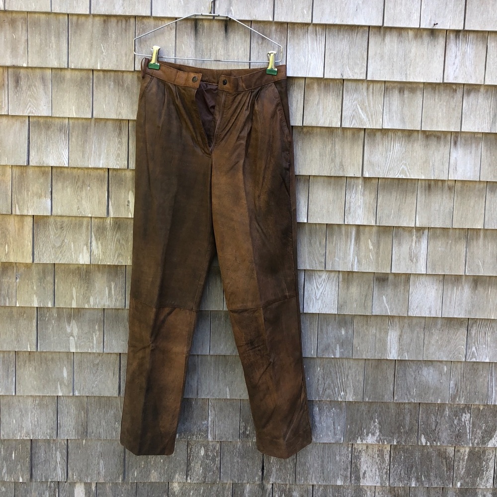 Carmel brown leather pants